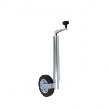 Jockey Wheel 48mm Max 136Kg Caravan Trailer Towing With 190x50mm Rubber Wheel Metal Rim