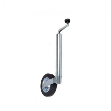 Jockey Wheel 48mm Max 136Kg Caravan Trailer Towing With 190x50mm Rubber Wheel Metal Rim