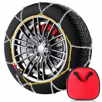Snow Chians Applicable Tire Width 215-275mm, Adjustable Carbon Steel Anti Slip Tire snow chains for suv Passenger Cars, pickup trucks and Set of 2