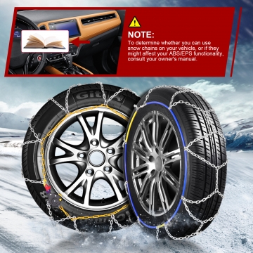 Snow Chians Applicable Tire Width 215-275mm, Adjustable Carbon Steel Anti Slip Tire snow chains for suv Passenger Cars, pickup trucks and Set of 2
